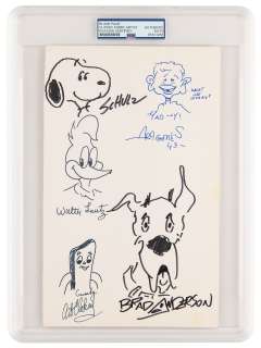 Cartoonists: Schulz, Clokey, Anderson, Lantz, and Aragones Original Sketches | RR Auction