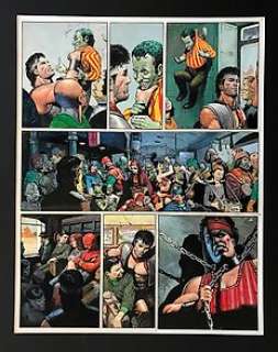 Storm 17 - Originele pagina (p.2) - De Wentelwereld - Gouache on a signboard - (1986) | Catawiki