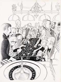 AL HIRSCHFELD (1903-2003) Roulette at the El San Juan Casino. | Swann Galleries