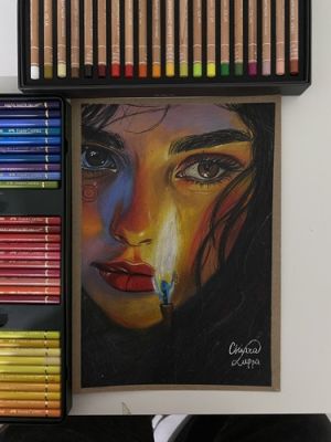 Disegno originale firmato “Luce Interiore” – Ritratto a colori – Pezzo unico | eBay Europe (Buy It Now)