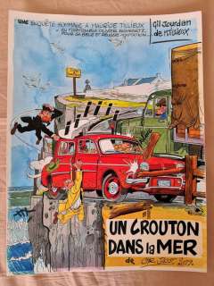 Jacot, Christian - Dessin original couleur - Hommage Ã  Tillieux et Schwartz - (2019) | Catawiki