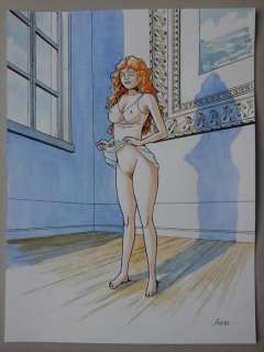 Alexis - 3x Dessin original en couleur - Le cadre + Sur l’herbe + Plaisir - Loose page | Catawiki