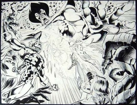 Claudio Castellini Copertina Originale Fantastici quattro