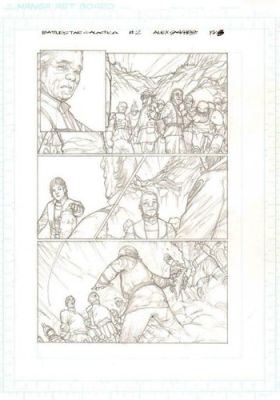 Battlestar Galactica #2 pg 8 Original Pencil art ALEX SANCHEZ Starbuck Com.Adama | eBay US (Buy It Now)