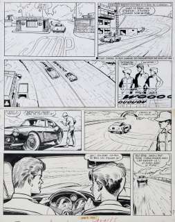 Jijé | Valhardi, planche n°9 Ã  l’encre de Chine de l’é… | Banque Dessinée