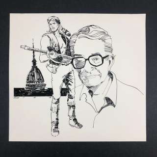 Origa Graziano - Illustrazione originale "Il Grande Blek e Dario Guzzon" firmata - Loose page | Catawiki