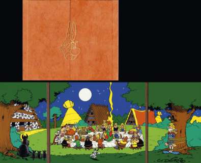 Uderzo, Albert & Goscinny, Ren | ASTÉRIX Tryptique en métal représentant | Cornette de St Cyr