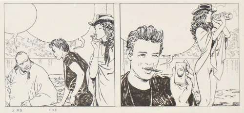 Manara, Milo | LE DÉCLIC Strip original à l’encre de Chine n°113 page 38, | Cornette de St Cyr