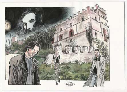 Dampyr - Luca Raimondo - illustrazione originale "Harlan, Tesla e Kurjak" - Loose page - (2009) | Catawiki