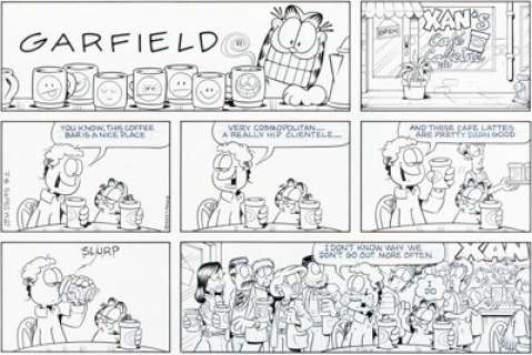Jim Davis Garfield Sunday Comic Strip Original Art dated 9-2-07 (PAWS, 2007).... | Heritage
