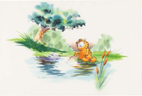 Jim Davis Studio - Garfield Painting Original Art (undated).... | Heritage