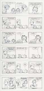 Davis, Jim | Jim Davis Garfield Consecutive Daily Comic Strip Original Art Group of 6 (PAWS/Universal Press Syndicate, 2004).... (Total: 6 Original Art) | Heritage