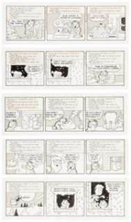 Davis, Jim | Jim Davis Garfield Daily Comic Strip "’Twas the Night before Christmas" Original Art Group of 5 (United Feature Sy... (Total: 5 Original Art) | Heritage