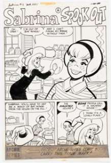 Al Hartley and Joe Sinnott Sabrina, the Teenage Witch #5 Complete 5-Page Story "Spook Out" Original Art (Archie, 1972). (Total: 5 Original Art)