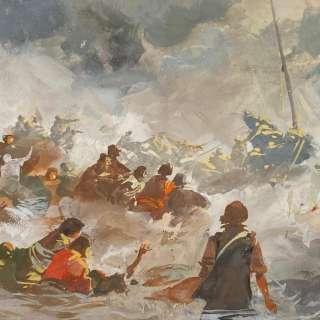 F. Tacconi - original artwork "The Storm that Killed 1000 men" - Loose page - (1963) | Catawiki