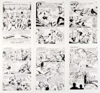 Paul Reinman Fly Man #33 Complete Chapter 3 and House Ad Original Art Group of 6 (Archie/Mighty Comics Group, 1965). (Total: 6 Original Art) | Heritage