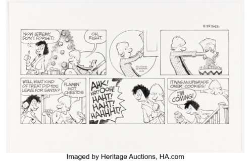 Jerry Scott and Jim Borgman Zits Sunday Comic Strip Original Art dated 12-25-22 (King Features Syndicate, 2022). | Heritage