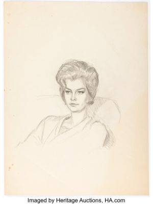 David Wright - Esme Wright Portrait Sketch Original Art (undated). | Heritage