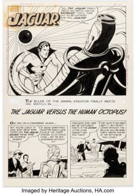 John Giunta Adventures of the Jaguar #15 Complete 5-Page Story Original Art (Archie, 1963). | Heritage