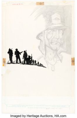George Pérez History of the DC Universe #1 Sgt. Rock Partial Splash Page 47 Original Art (DC, 1986). | Heritage