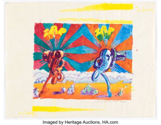 Victor Moscoso Zap Comix #4 Wraparound Cover Preliminary Original Art (Print Mint, 1969).