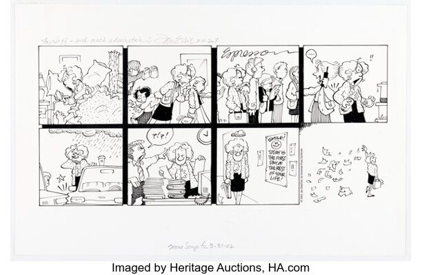 Jan Eliot Stone Soup Sunday Comic Strip Original Art and Color Guides dated 3-31-2002 Group of 4 (Universal Press Syndicate, 2002). (Total: 4 Original Art) | Heritage