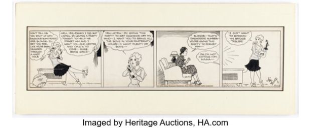 Chic Young Blondie Daily Comic Strip Original Art dated 11-11-30 (King Features Syndicate, 1930). | Heritage