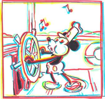 Mickey Mouse - Steamboat Willie in 3D - Original Large Drawing - 70 x 50 cm - Tony Fernandez - Hand Drawn - Original Art | Catawiki