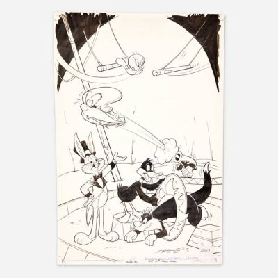 Lot 334 - Looney Tunes Circus Themed House Ad Original Art | Landry Pop Auctions