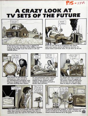 Brian Moore | Crazy Magazine –  » A CRAZY LOOK AT TV SETS OF THE FUTURE  » – Planche Originale | Zic et Bul
