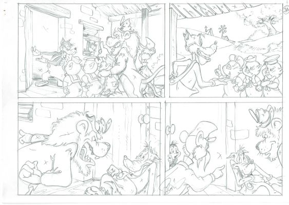The Big Bad Wolf and the Three Little Pigs – Preliminary Page 3A | Corner4art