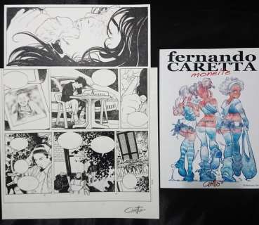 Fernando Caretta - tavola originale + artbook con illustraz. origin. "Monelle" - Hardcover - First edition | Catawiki