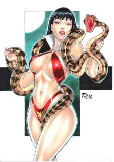 Ed Benes - Vampirella - 9"x12" COLOR by Fred Benes