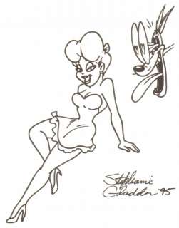 Stephanie Gladden - Babe and howling wolf sketch - 1995 signed