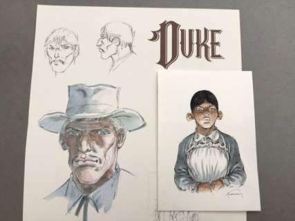 Hermann - Dessin original couleur - Duke | Catawiki