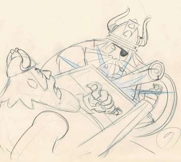 Hiroshi Saito | Wickie the Viking - 2x Original production drawings - Ep. 9 - Halvar & Sven - (1974) | Catawiki