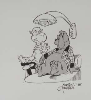 Marten Toonder - Originele Tekening heer Zielknijper en Ollie B. Bommel 