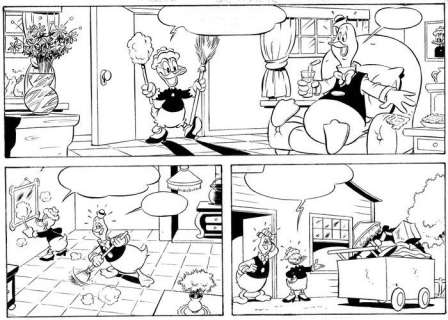 Bas Heymans | Bas Heymans - Originele pagina - "Oma Duck en Gijs Gans" - Exemplaire unique | Catawiki