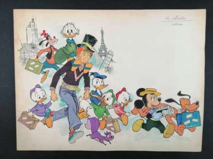 Giovan Battista Carpi | In Giro per il Mondo con Disney - Giovan Battista Carpi - Page volante - (1976) | Catawiki