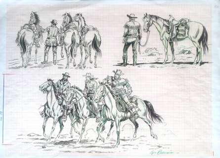 Giovanni Romanini | Tex - Giovanni Romanini - original sketch - Page volante | Catawiki