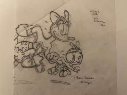 Patrick Block | Original pencil artwork by American Disney artist Patrick Block. - Wonder Daisy - Page volante - Exemplaire unique - (1996) | Catawiki