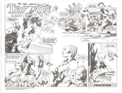 Tom Gindberg | Grindberg - The New Adventures of Tarzan, 2016,
 Sunday Page #3746 NO RESERVE! | Russ Cochran