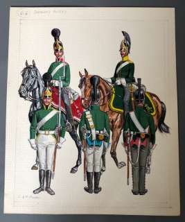 Funcken, Fred & Liliane | Funcken, Fred & Liliane - Dessin original couleur - L’Uniforme & les armes des soldats du 1er Empire T2 - Russie Les Dragons - (1969) | Catawiki