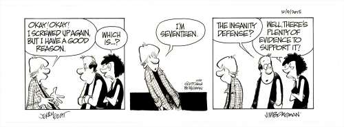 Jerry Scott And Jim Borgman | Borgman - ZITS, Original Daily Strip Art, 10/9/2015 | Russ Cochran