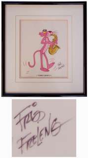 Pink Panther Limited Edition Hand-Painted Cel Signed by Legendary Animator Friz Freleng | Nate Sanders
