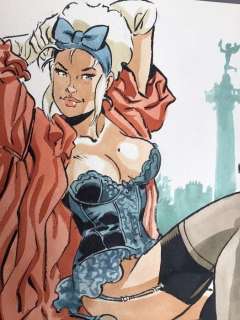 Meynet, Félix | Meynet, Félix - Dessin original couleur - Mirabelle coquine Ã  Paris | Catawiki