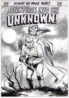 Ken Bald | Bald - Adventures Into The Unknown, Cover Art, 1952 | Russ Cochran