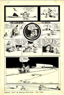 George Herriman | Herriman - Krazy Kat, Original Sunday Page Art, 02/20/1944 | Russ Cochran
