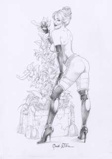 William Bondi | W. Bondi - original artwork "Angelica 5" cm 30x42 - Page volante | Catawiki