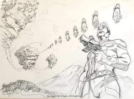 Roberto de Angelis | Nathan Never - Roberto De Angelis - studio di copertina - Page volante | Catawiki